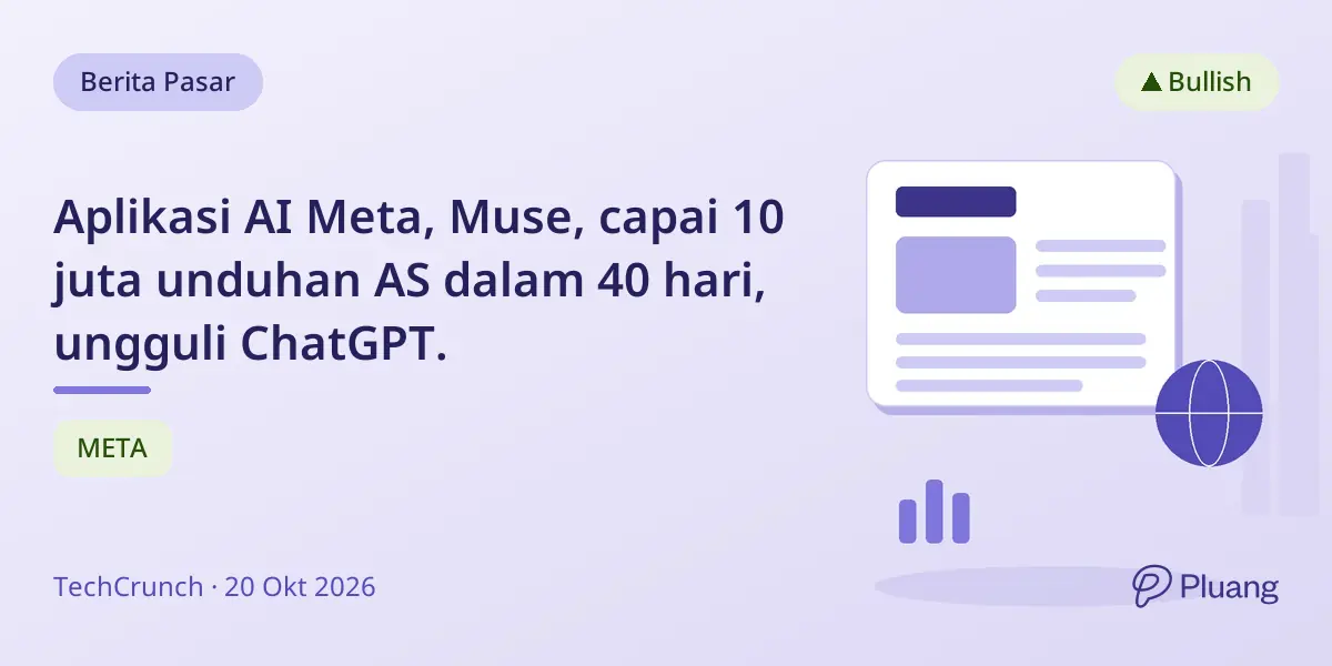 Aplikasi AI Meta, Muse, capai 10 juta unduhan AS dalam 40 hari, ungguli ChatGPT.