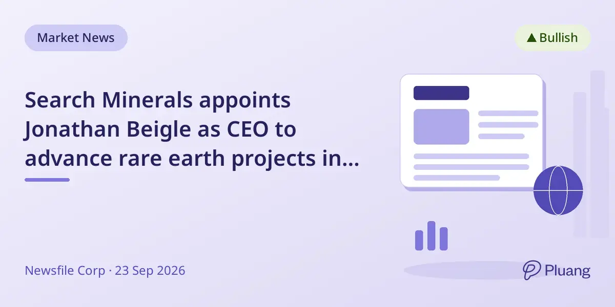 Search Minerals appoints Jonathan Beigle as CEO to advance rare earth projects in Labrador.