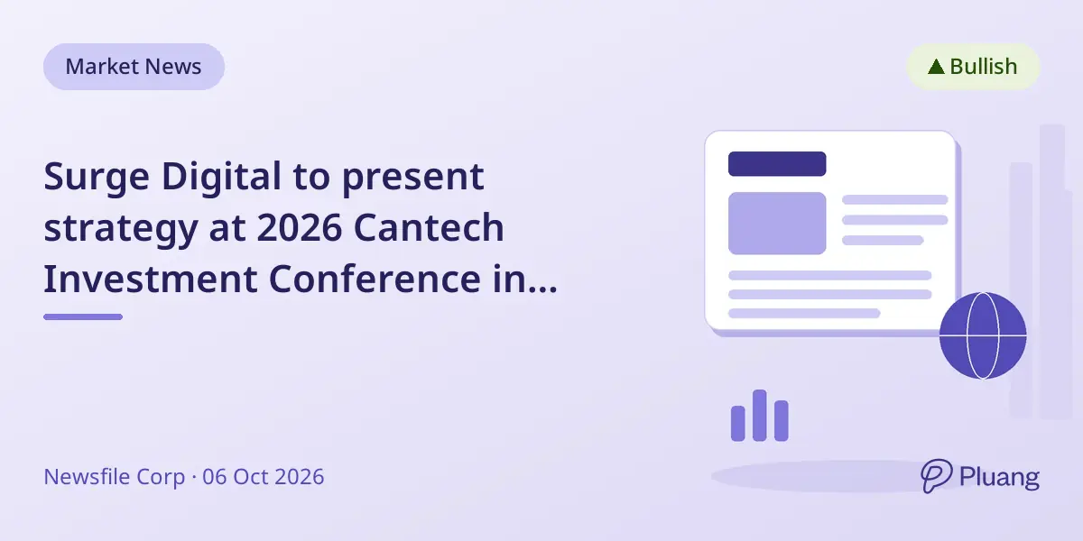 Surge Digital to present strategy at 2026 Cantech Investment Conference in Toronto