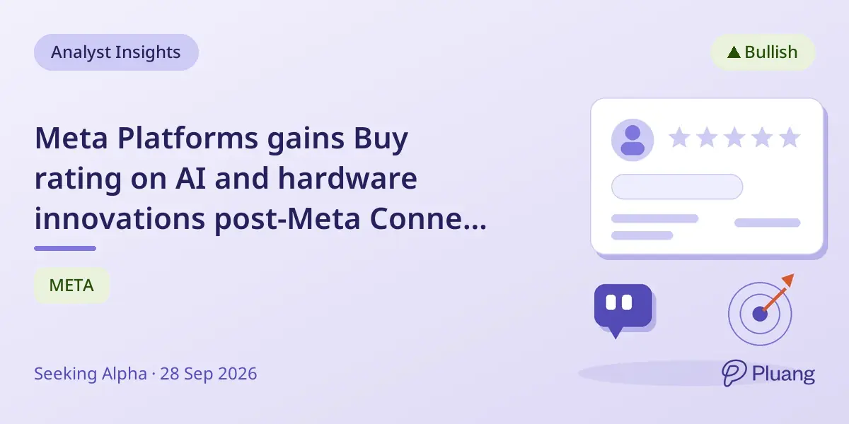 Meta Platforms gains Buy rating on AI and hardware innovations post-Meta Connect event