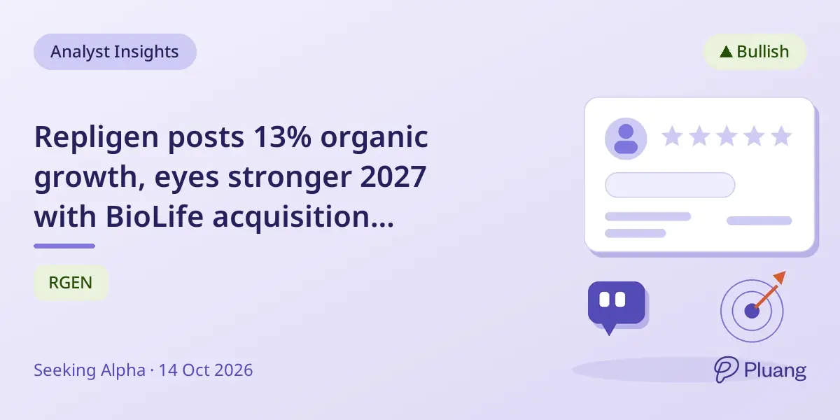 Repligen posts 13% organic growth, eyes stronger 2027 with BioLife acquisition boosting margins