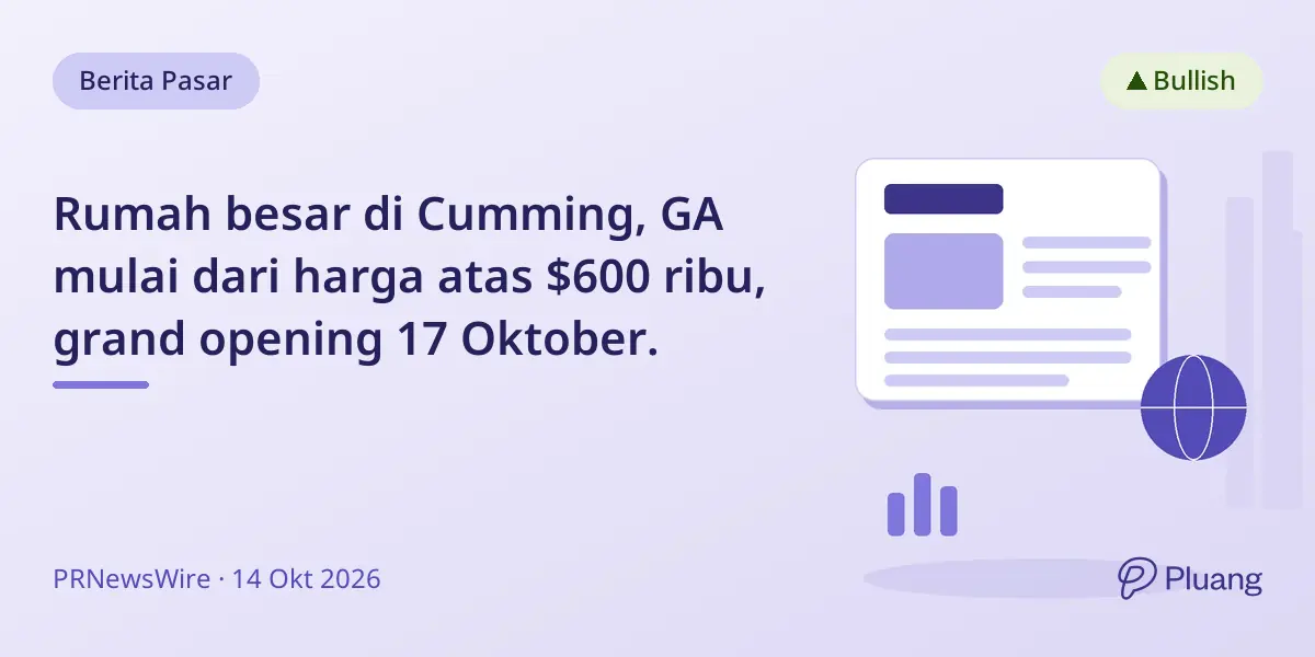 Rumah besar di Cumming, GA mulai dari harga atas $600 ribu, grand opening 17 Oktober.