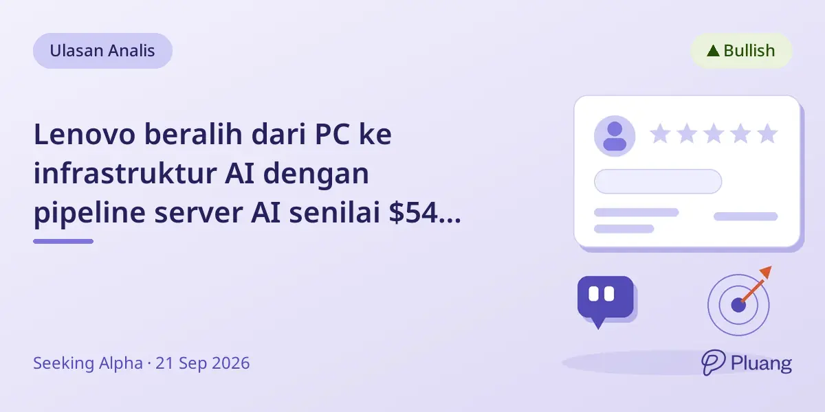 Lenovo beralih dari PC ke infrastruktur AI dengan pipeline server AI senilai $54 miliar yang dorong prospek laba