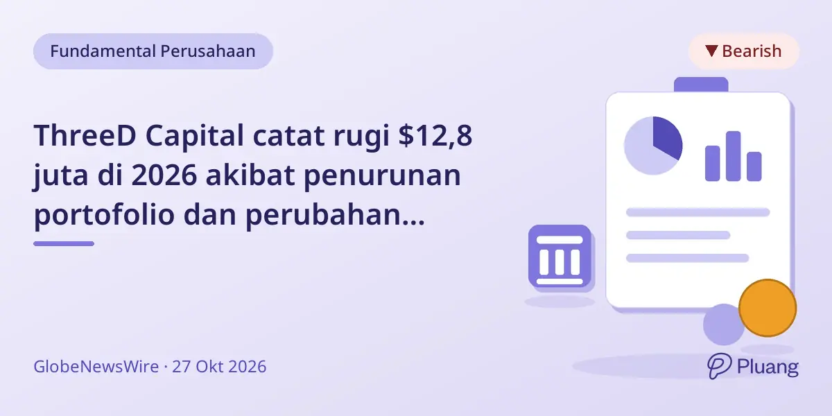 ThreeD Capital catat rugi $12,8 juta di 2026 akibat penurunan portofolio dan perubahan strategi