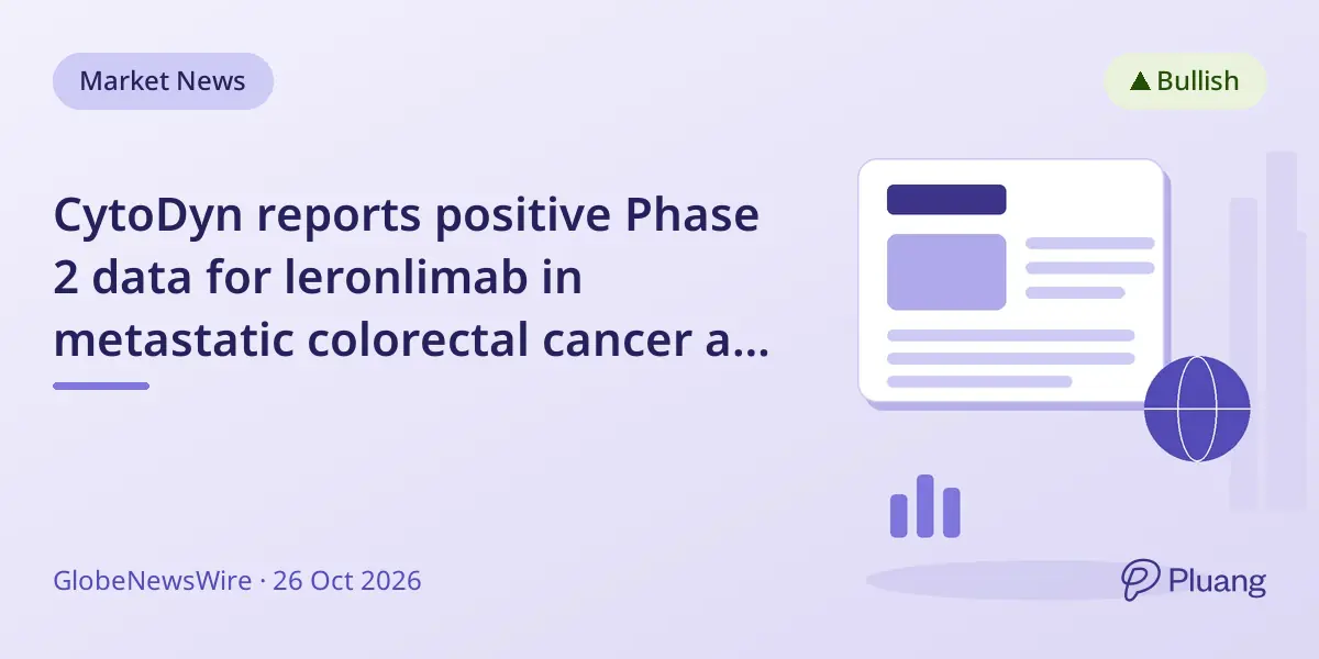 CytoDyn reports positive Phase 2 data for leronlimab in metastatic colorectal cancer at ESMO 2026