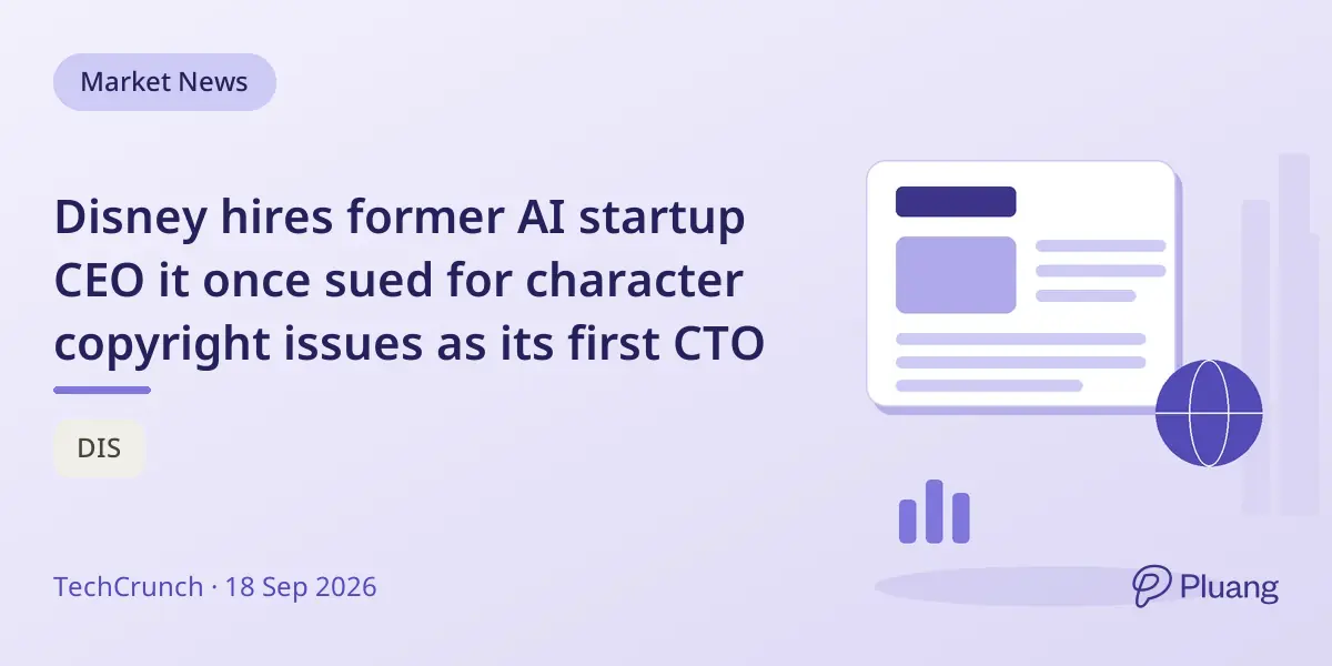 Disney hires former AI startup CEO it once sued for character copyright issues as its first CTO