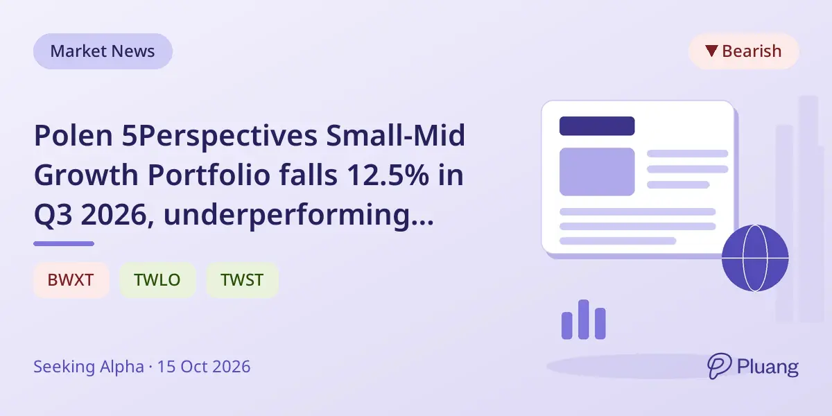 Polen 5Perspectives Small-Mid Growth Portfolio falls 12.5% in Q3 2026, underperforming Russell 2500 Growth Index.