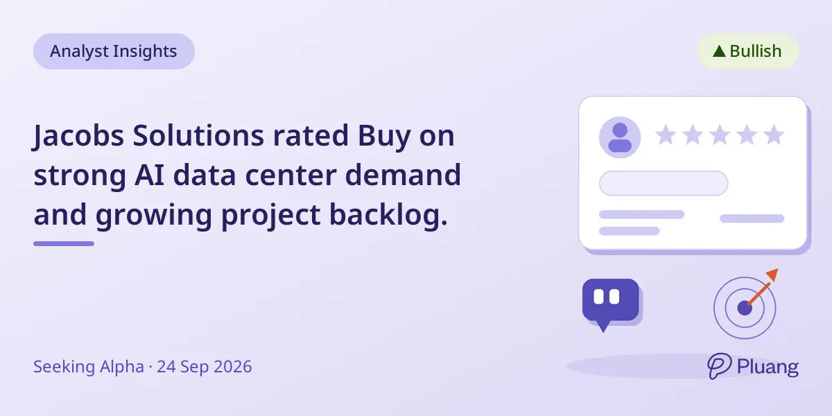 Jacobs Solutions rated Buy on strong AI data center demand and growing project backlog.