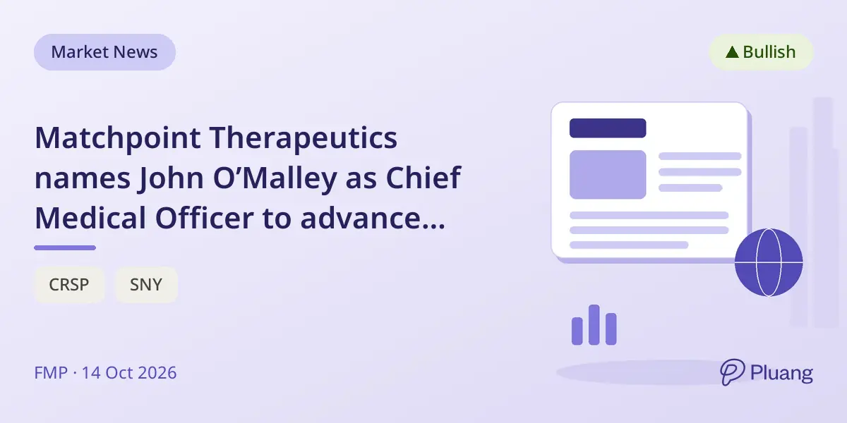 Matchpoint Therapeutics names John O’Malley as Chief Medical Officer to advance autoimmune drug pipeline.