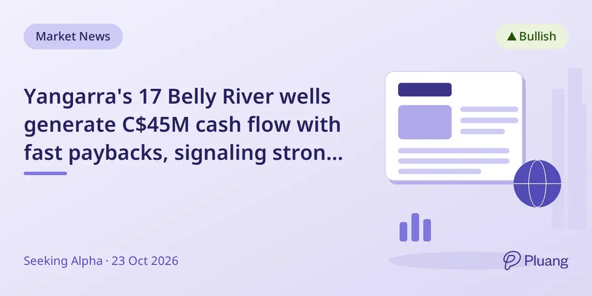 Yangarra's 17 Belly River wells generate C$45M cash flow with fast paybacks, signaling strong growth potential.
