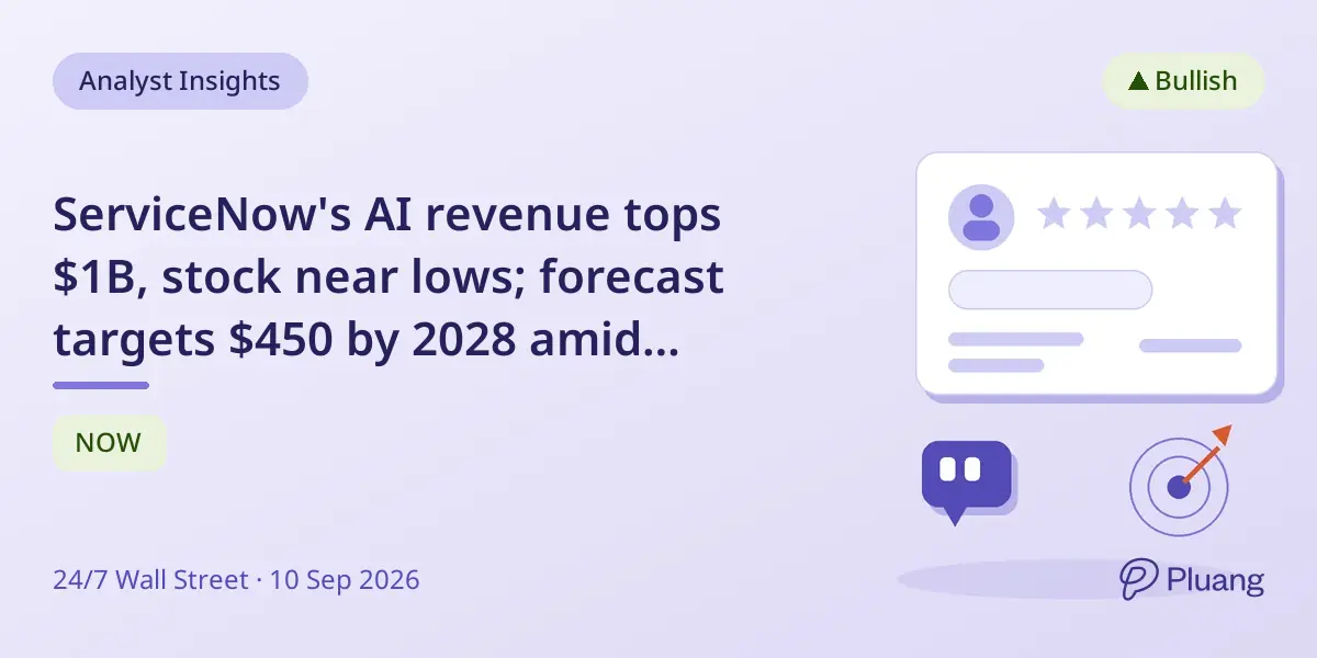 ServiceNow's AI revenue tops $1B, stock near lows; forecast targets $450 by 2028 amid growth and AI expansion.