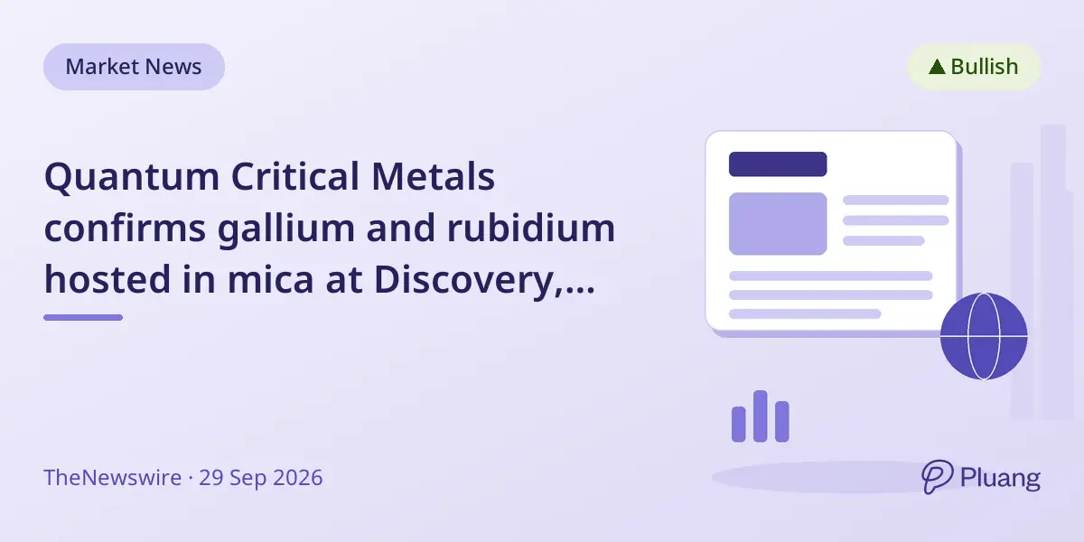 Quantum Critical Metals confirms gallium and rubidium hosted in mica at Discovery, Québec, with new beryllium and cesium targets found.