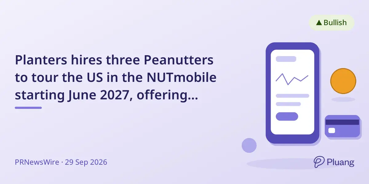 Planters hires three Peanutters to tour the US in the NUTmobile starting June 2027, offering salary and benefits.