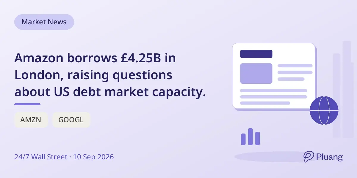 Amazon borrows £4.25B in London, raising questions about US debt market capacity.