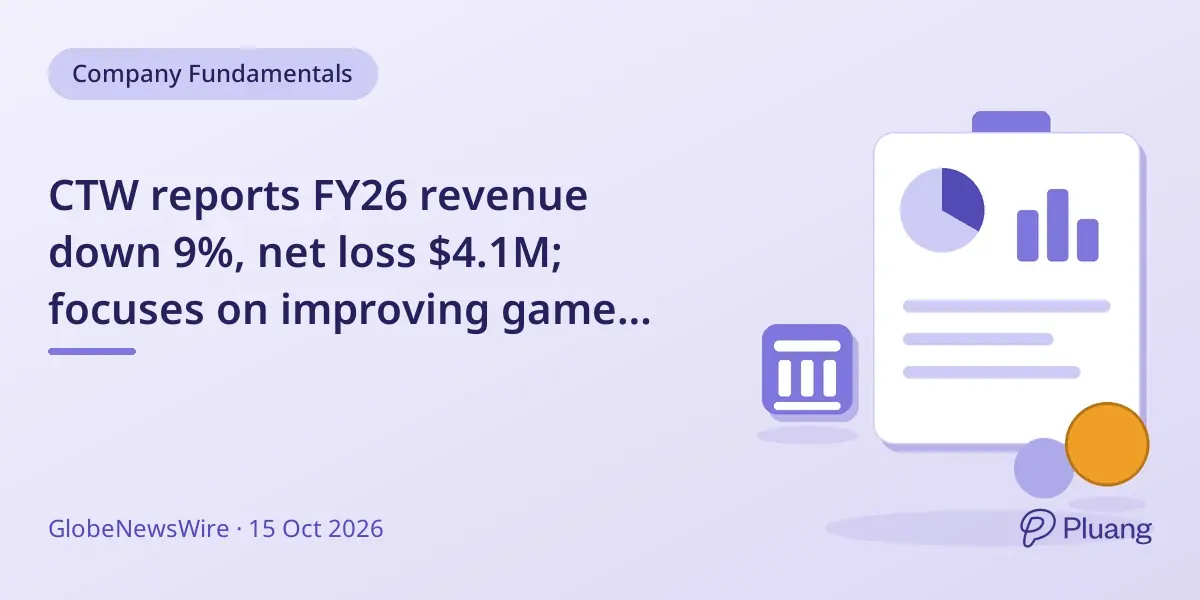 CTW reports FY26 revenue down 9%, net loss $4.1M; focuses on improving game launches and global growth.