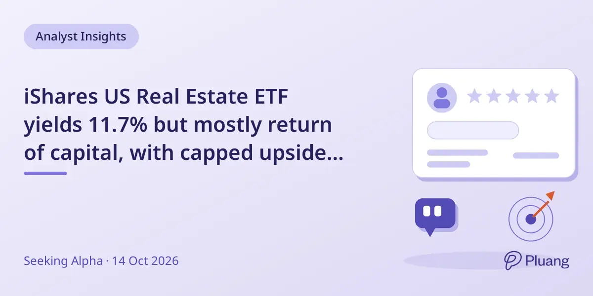 iShares US Real Estate ETF yields 11.7% but mostly return of capital, with capped upside and declining payouts.