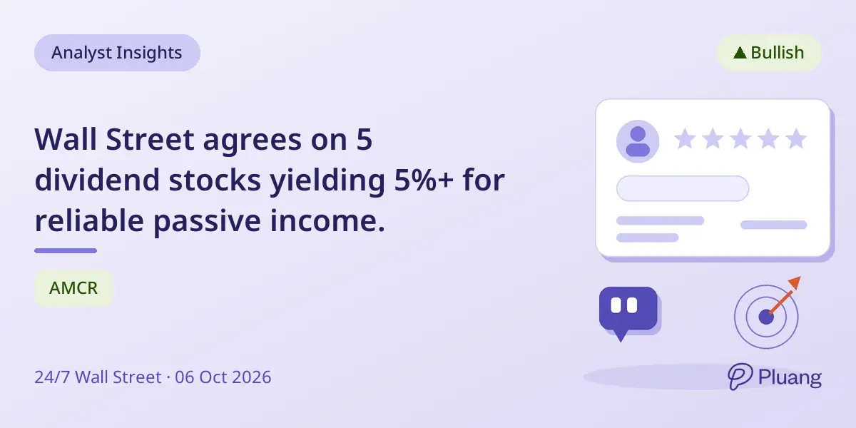 Wall Street agrees on 5 dividend stocks yielding 5%+ for reliable passive income.