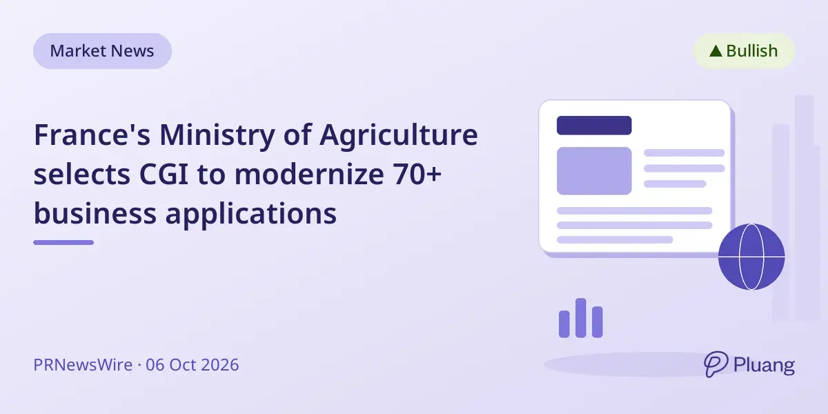 France's Ministry of Agriculture selects CGI to modernize 70+ business applications