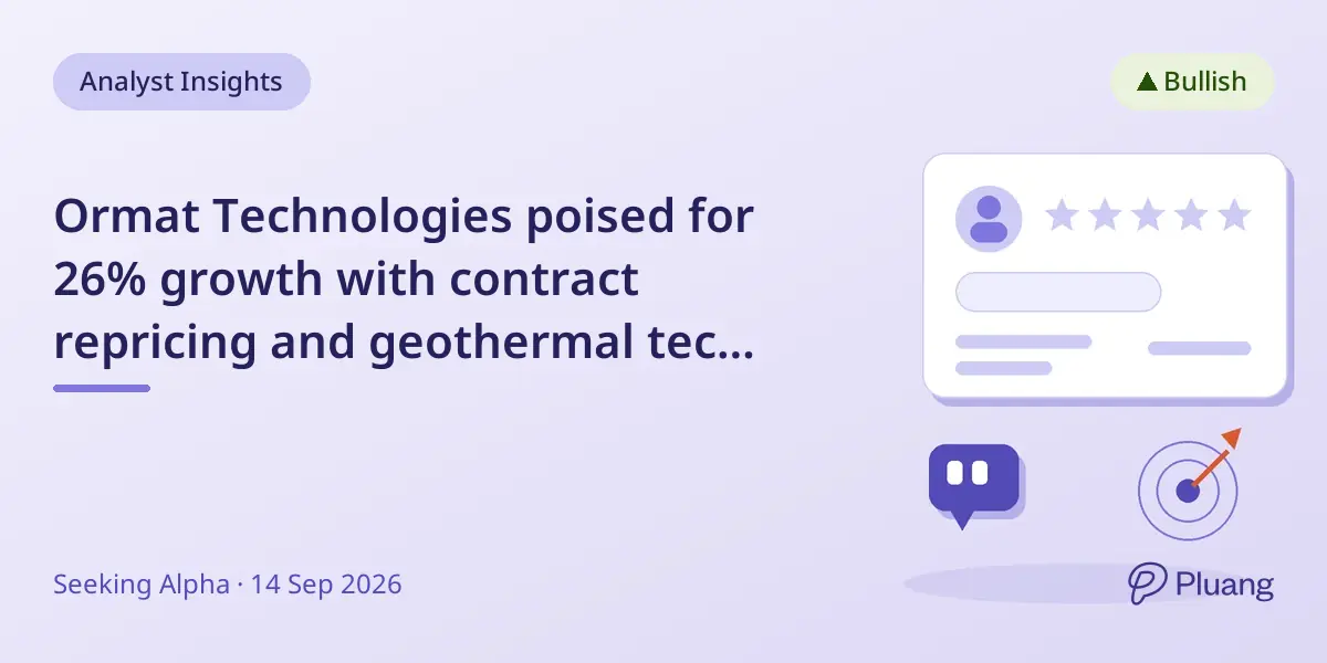 Ormat Technologies poised for 26% growth with contract repricing and geothermal tech advances.