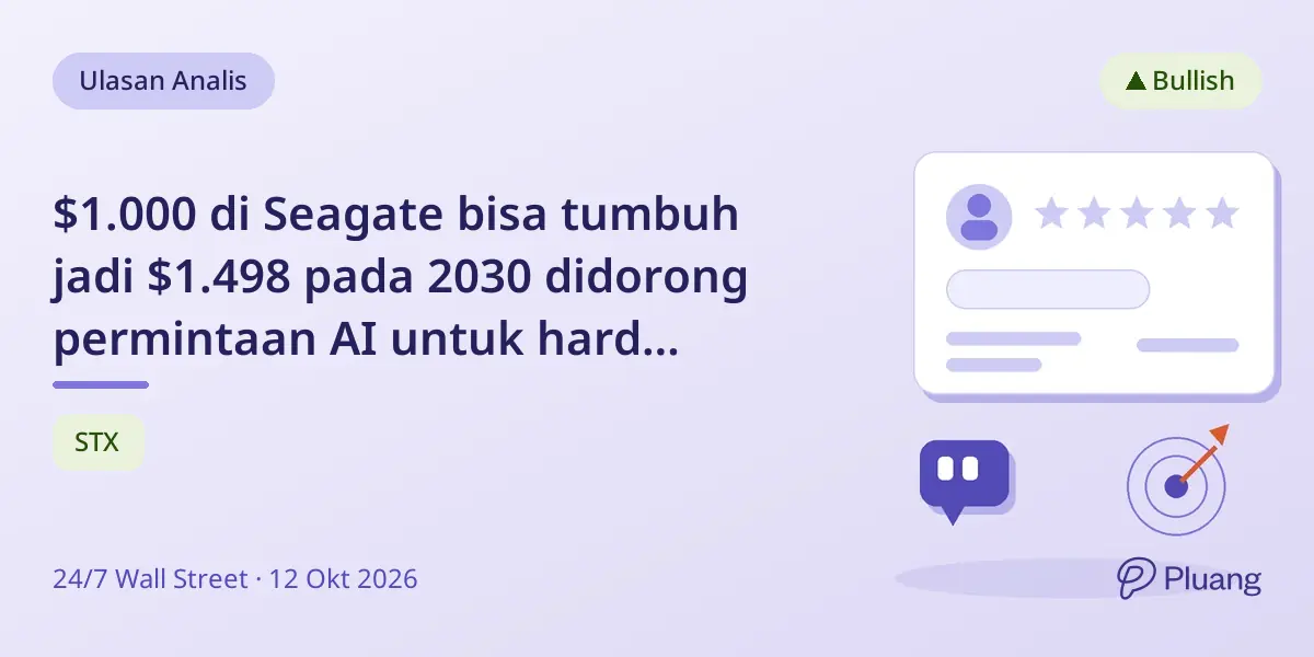 $1.000 di Seagate bisa tumbuh jadi $1.498 pada 2030 didorong permintaan AI untuk hard drive.