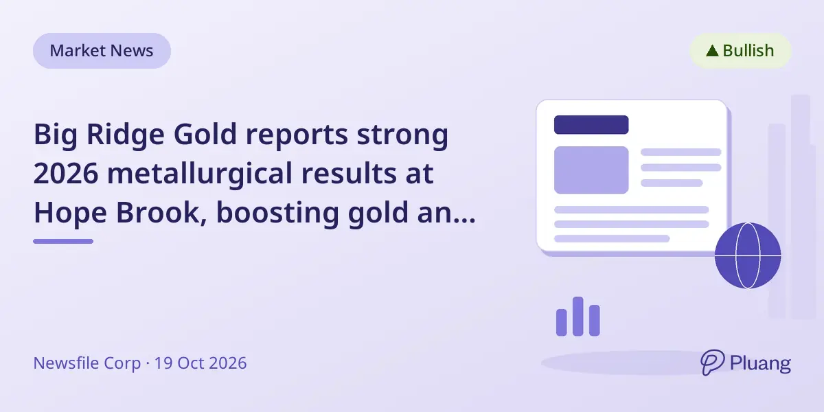 Big Ridge Gold reports strong 2026 metallurgical results at Hope Brook, boosting gold and copper recovery.