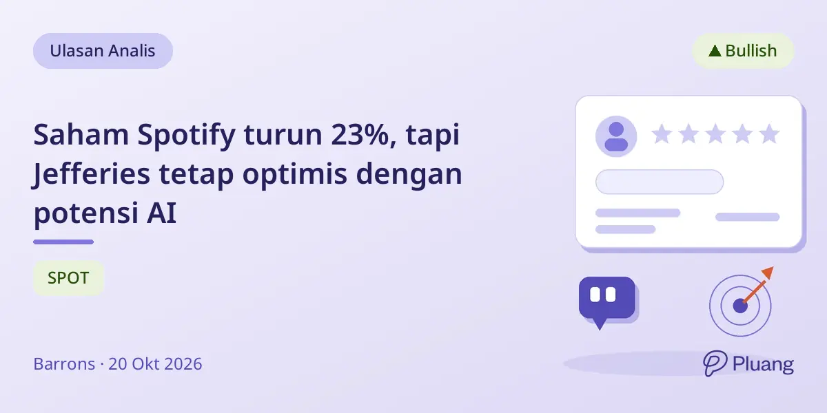Saham Spotify turun 23%, tapi Jefferies tetap optimis dengan potensi AI