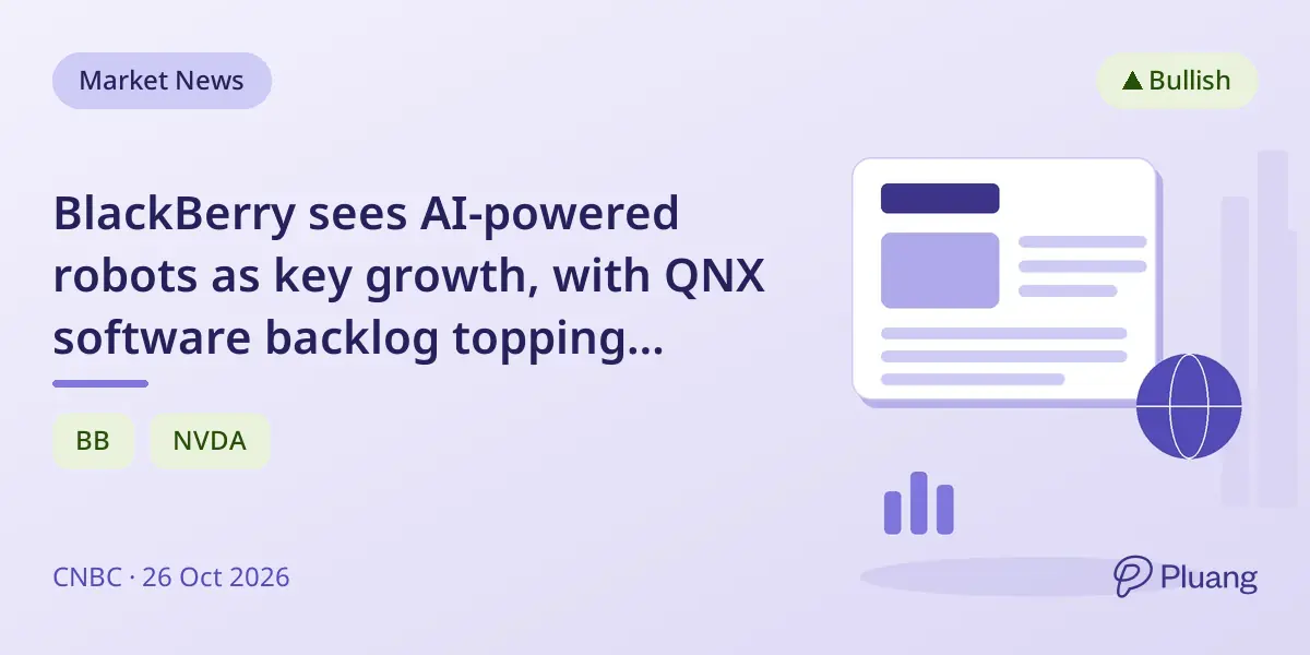 BlackBerry sees AI-powered robots as key growth, with QNX software backlog topping $1.2B.