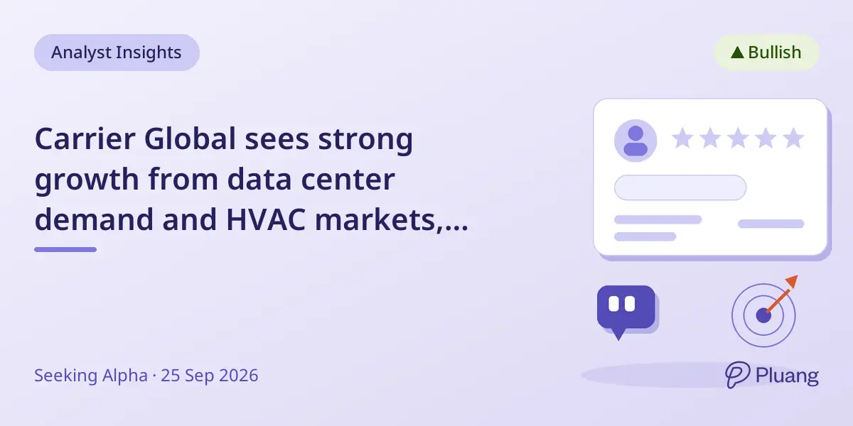 Carrier Global sees strong growth from data center demand and HVAC markets, with revenue set to double in 2026.