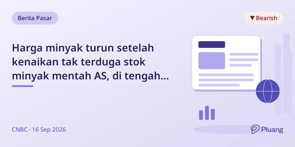 Harga minyak turun setelah kenaikan tak terduga stok minyak mentah AS, di tengah kekhawatiran gangguan pasokan Timur Tengah.