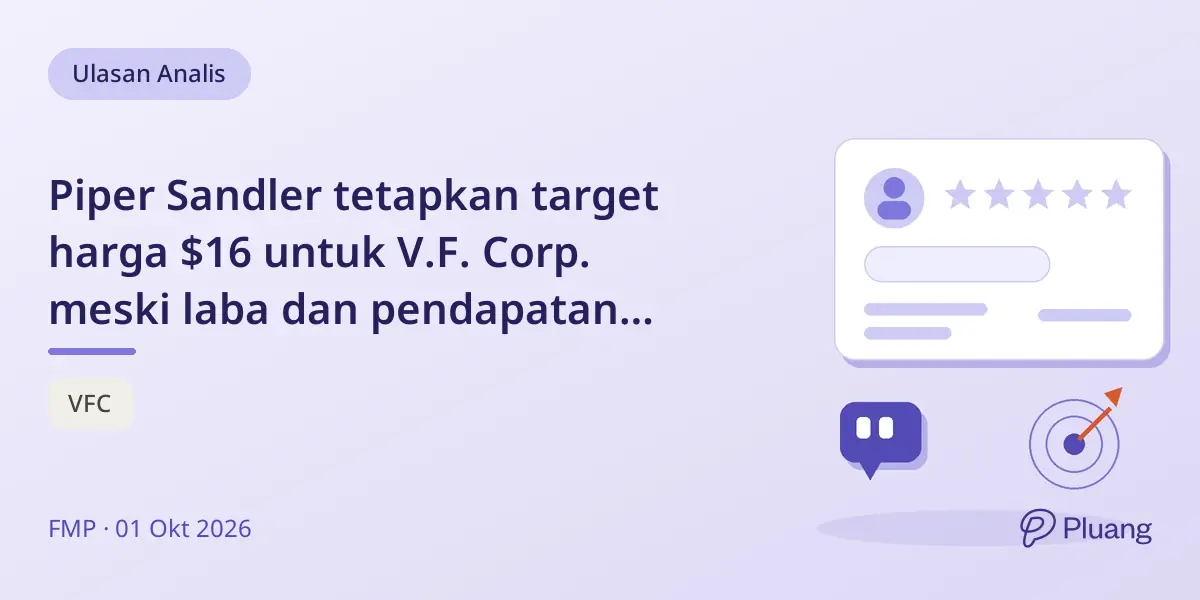 Piper Sandler tetapkan target harga $16 untuk V.F. Corp. meski laba dan pendapatan diperkirakan turun.