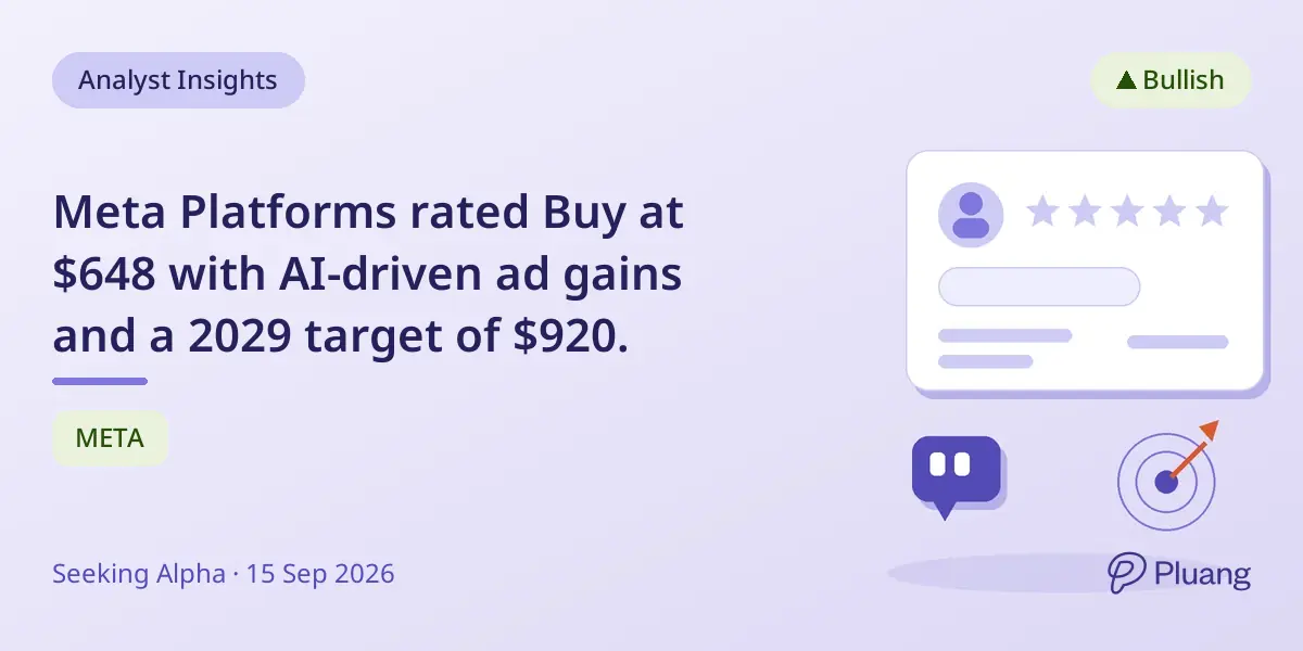 Meta Platforms rated Buy at $648 with AI-driven ad gains and a 2029 target of $920.