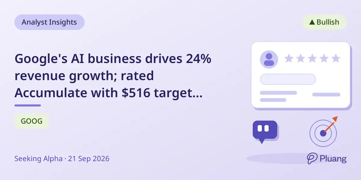 Google's AI business drives 24% revenue growth; rated Accumulate with $516 target and $296 stop.