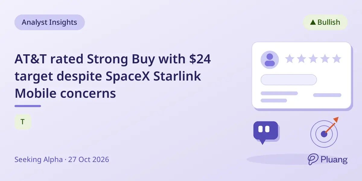 AT&T rated Strong Buy with $24 target despite SpaceX Starlink Mobile concerns