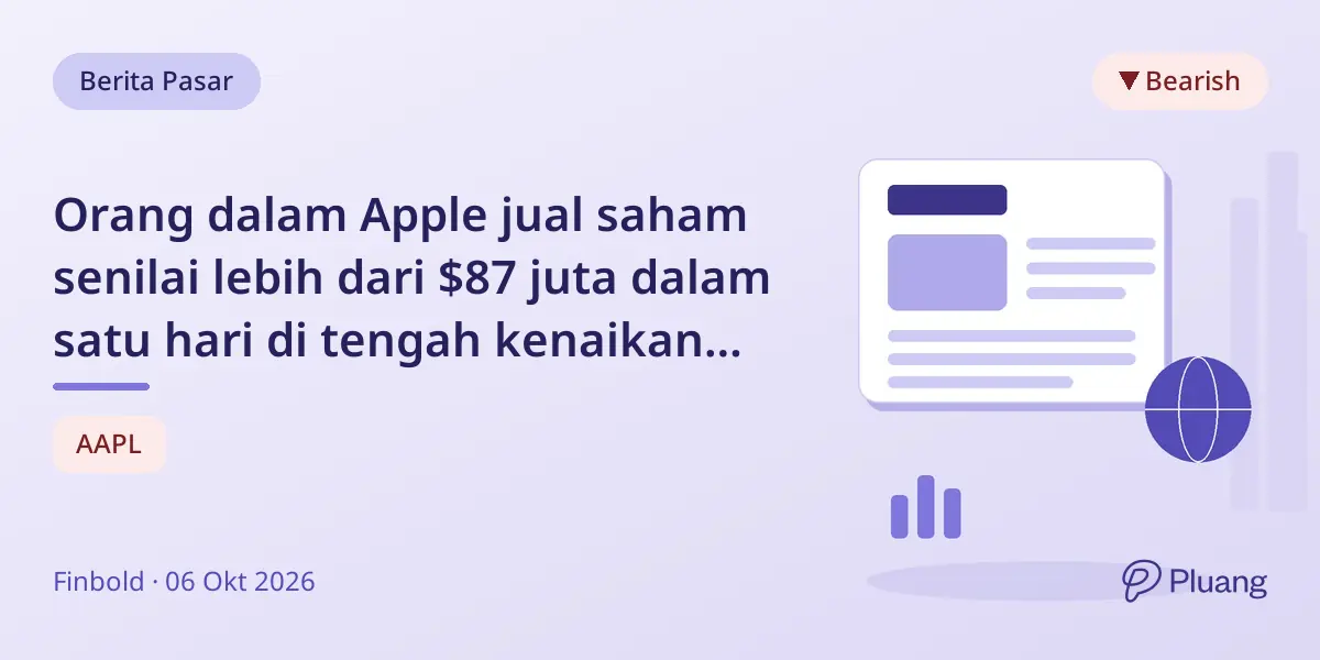 Orang dalam Apple jual saham senilai lebih dari $87 juta dalam satu hari di tengah kenaikan saham 2026.