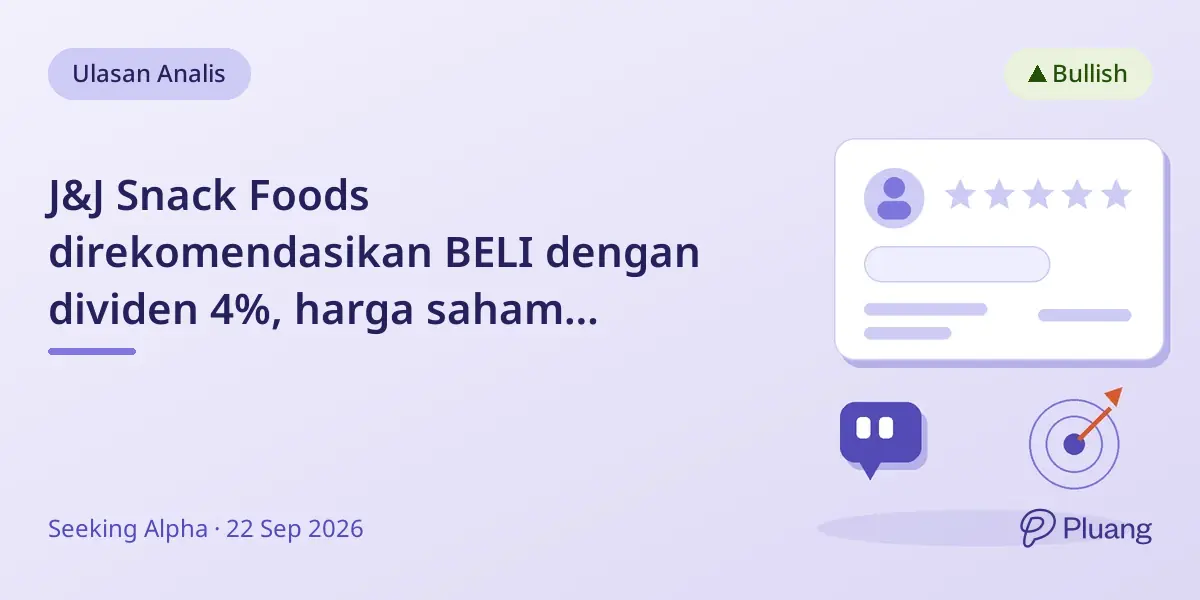 J&J Snack Foods direkomendasikan BELI dengan dividen 4%, harga saham diskon 55% dari puncak EV/EBITDA