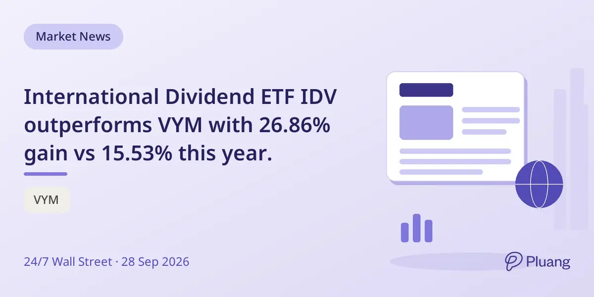 International Dividend ETF IDV outperforms VYM with 26.86% gain vs 15.53% this year.