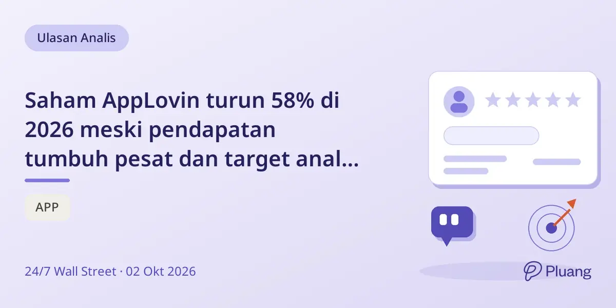 Saham AppLovin turun 58% di 2026 meski pendapatan tumbuh pesat dan target analis optimis.