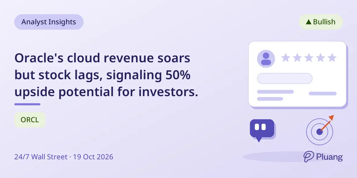 Oracle's cloud revenue soars but stock lags, signaling 50% upside potential for investors.
