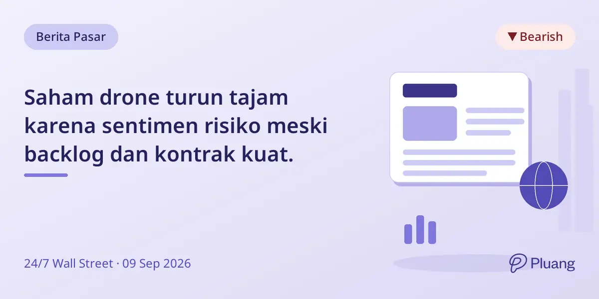 Saham drone turun tajam karena sentimen risiko meski backlog dan kontrak kuat.