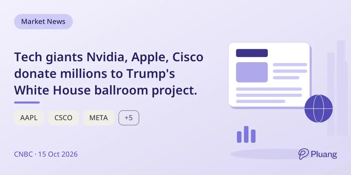 Tech giants Nvidia, Apple, Cisco donate millions to Trump's White House ballroom project.