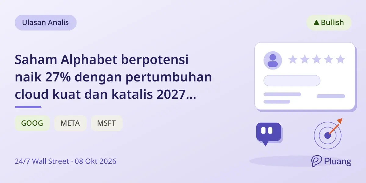 Saham Alphabet berpotensi naik 27% dengan pertumbuhan cloud kuat dan katalis 2027 meski ada kekhawatiran capex.