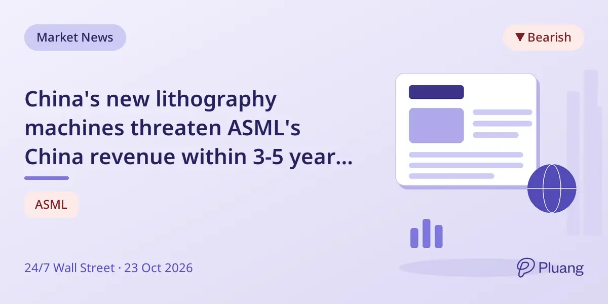 China's new lithography machines threaten ASML's China revenue within 3-5 years, challenging its market dominance.