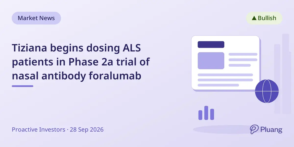 Tiziana begins dosing ALS patients in Phase 2a trial of nasal antibody foralumab