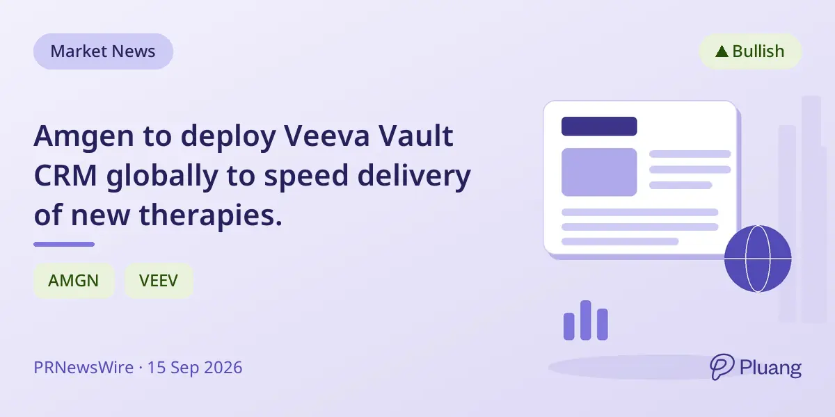 Amgen to deploy Veeva Vault CRM globally to speed delivery of new therapies.