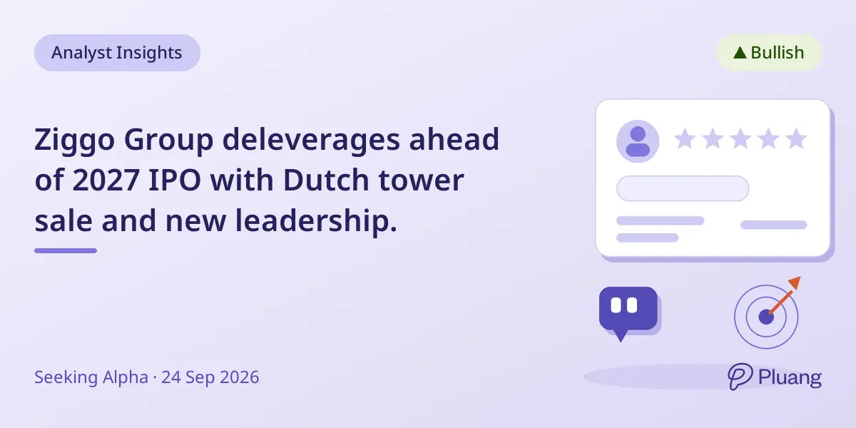 Ziggo Group deleverages ahead of 2027 IPO with Dutch tower sale and new leadership.
