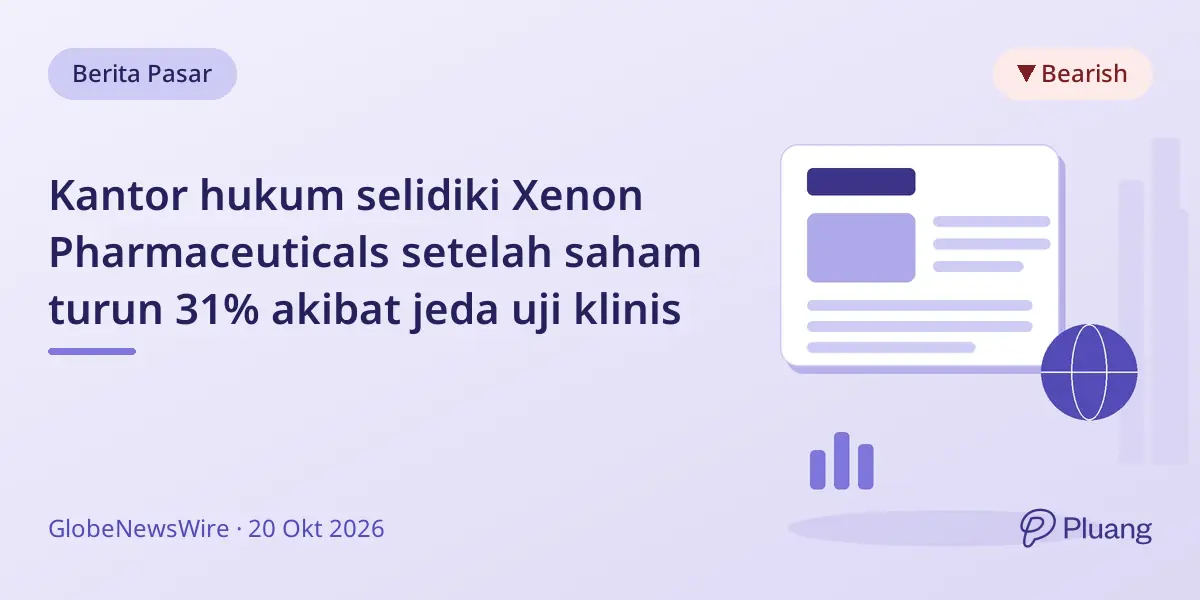 Kantor hukum selidiki Xenon Pharmaceuticals setelah saham turun 31% akibat jeda uji klinis