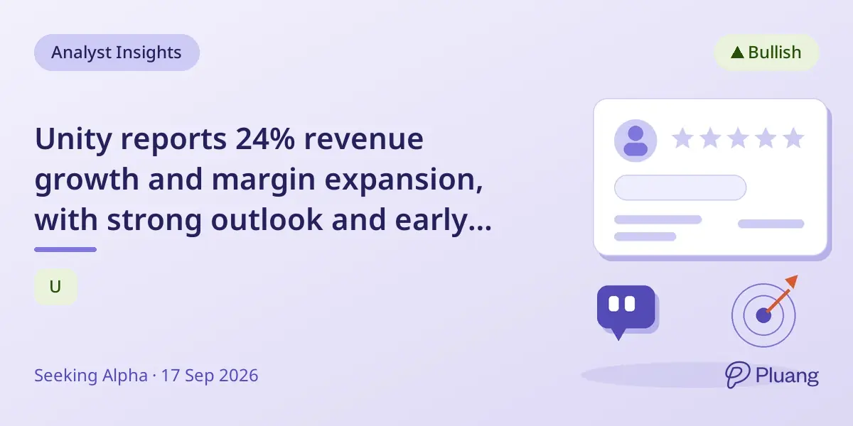 Unity reports 24% revenue growth and margin expansion, with strong outlook and early profitability forecast.