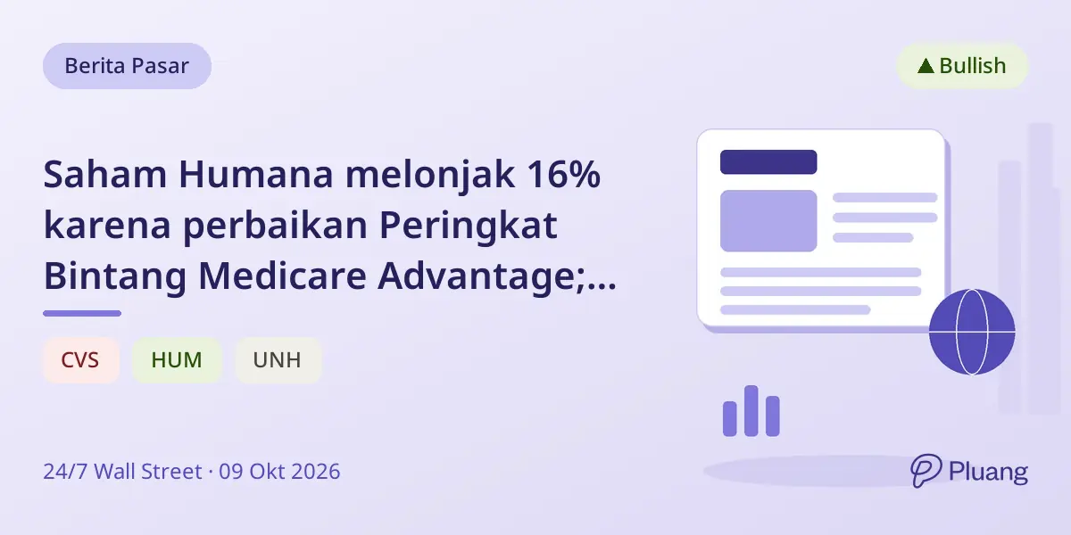 Saham Humana melonjak 16% karena perbaikan Peringkat Bintang Medicare Advantage; CVS turun 3%, UnitedHealth stabil.