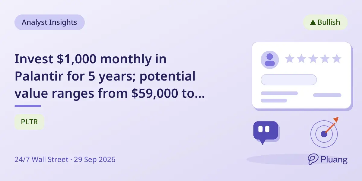 Invest $1,000 monthly in Palantir for 5 years; potential value ranges from $59,000 to $70,000 depending on market scenarios.