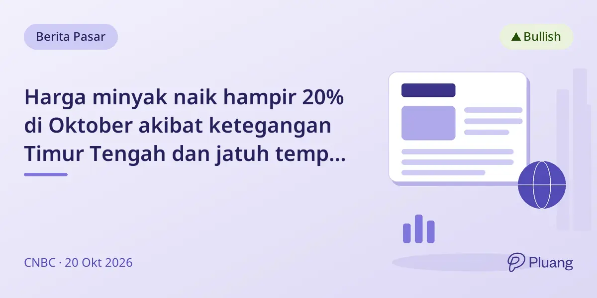 Harga minyak naik hampir 20% di Oktober akibat ketegangan Timur Tengah dan jatuh tempo kontrak AS